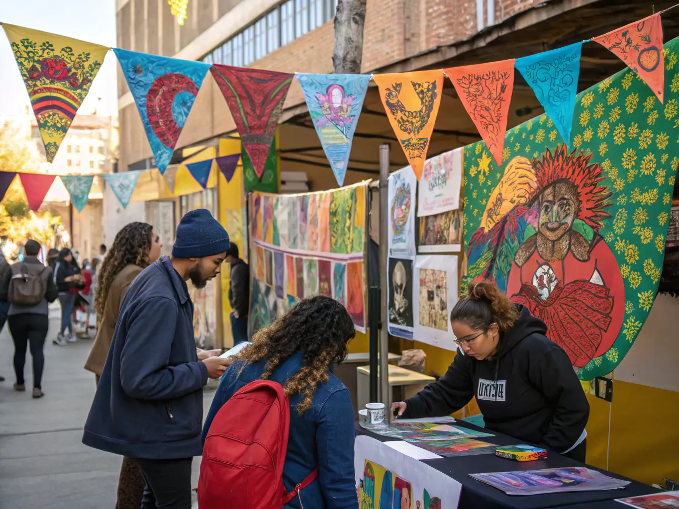 A visually appealing photograph of a special event at Théâtre La Passerelle, such as a community workshop or a festival celebration.